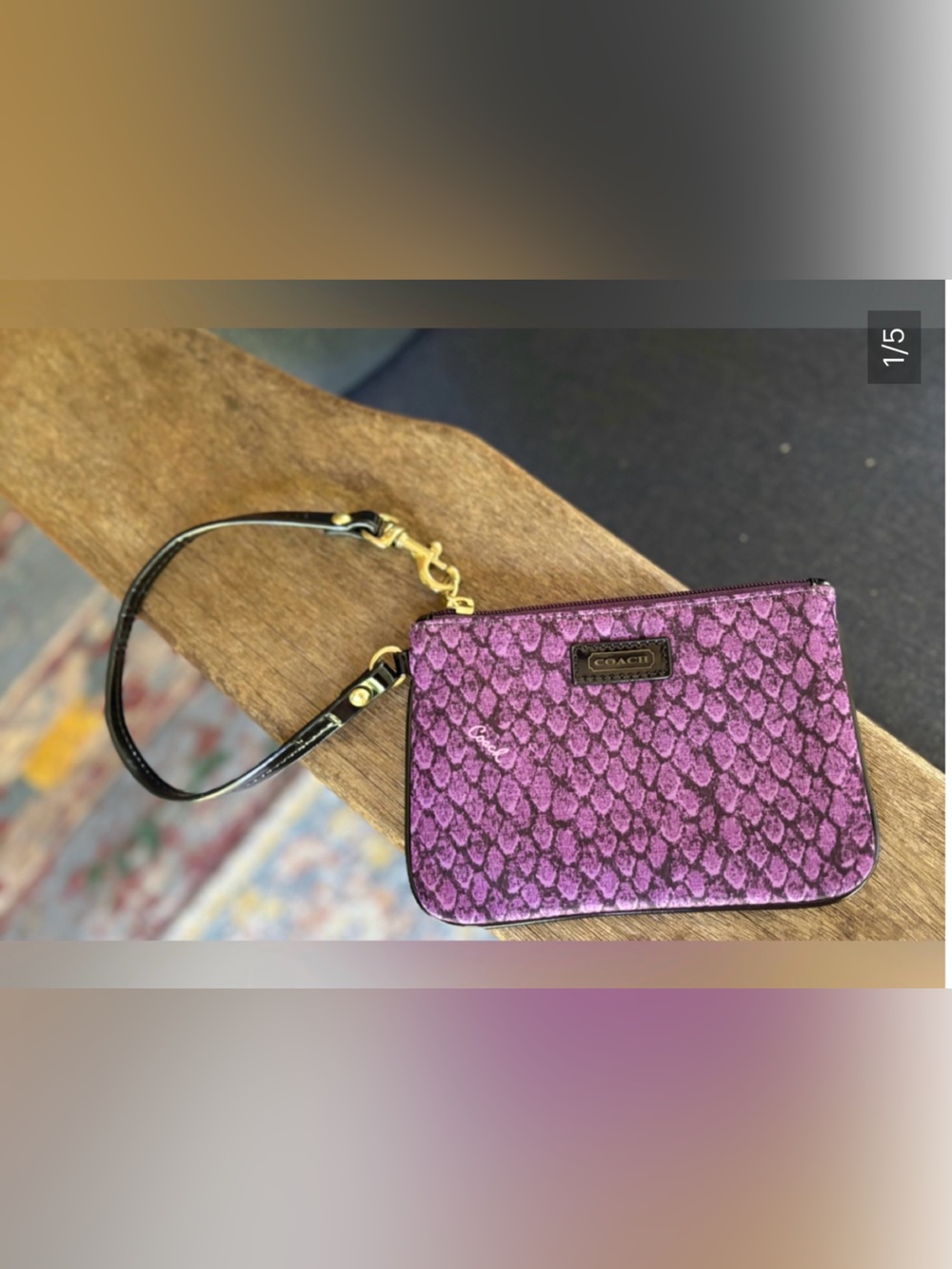Coach Taylor Snake Print Small Wristlet NWOT